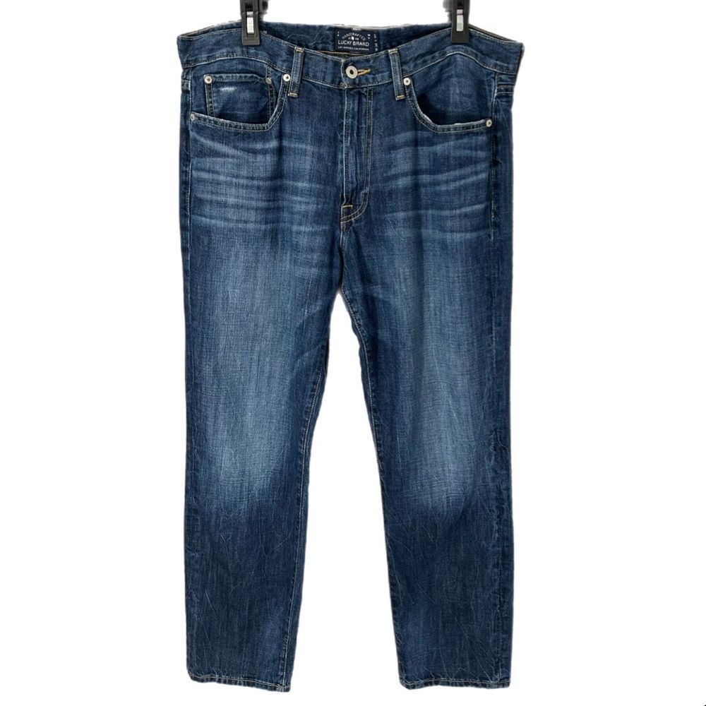 Lucky Brand 121 Heritage Slim 100% Cotton Blue Jeans Size 36x30